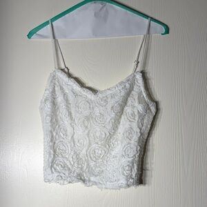 Free People White Floral Lace Camisole Size (SP)Small Petite